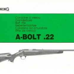 Notice pour carabine BROWNING ABOLT 22 long rifle