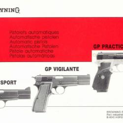 Notice  pour le pistolet BROWNING GP