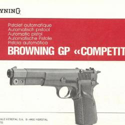Notice pour le pistolet BROWNING GP COMPETITION