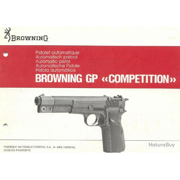 Notice pour le pistolet BROWNING GP COMPETITION