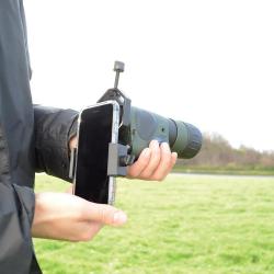 Adaptateur smartphone jumelles métal plastique PA noir 54 à 90mm