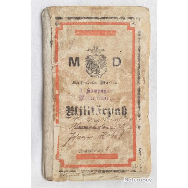 DE272 Livret militaire Reichmarine WW1