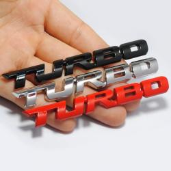 Autocollant Sticker 3D Métal TURBO Rouge Tuning Voiture Auto