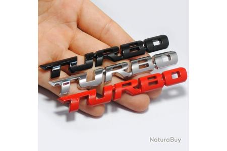 Autocollant Sticker 3D Métal TURBO Rouge Tuning Voiture Auto
