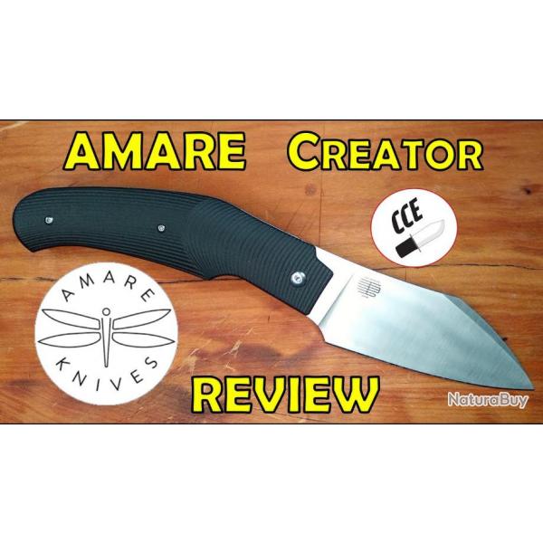 Couteau Amare Creator Slip Joint Black Lame Acier VG10 Manche G10 AMR202001