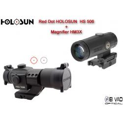 Pack Holosun 2 - Point Rouge HS506 + Magnifier HM3X