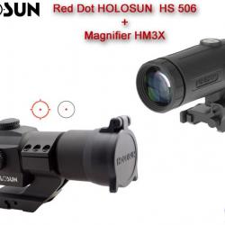 Pack Holosun 2 - Point Rouge HS506 + Magnifier HM3X