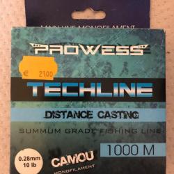 Techline Distance Casting 0.28mm Camou 1000m PROWESS