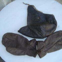 Capuchon, cuir moto ,moufle