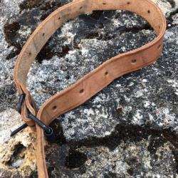 Sangle ou courroies en cuir teinté MARRON pour sac à dos type BERGAM armée indo FRANÇAISE