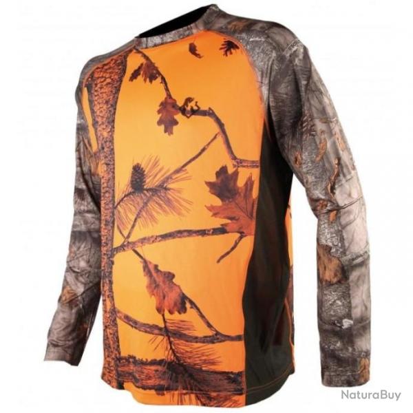 T Shirt de chasse Somlys Spandex camo orange