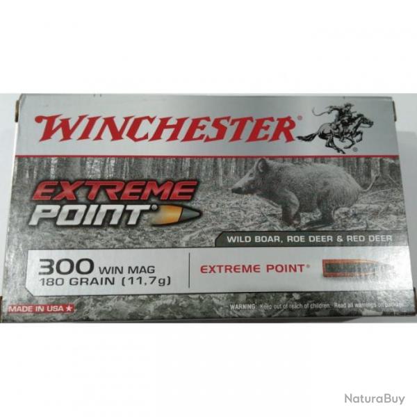 MUNITIONS DE CHASSE WINCHESTER EXTREME POINT 300 WIN MAG 180GR
