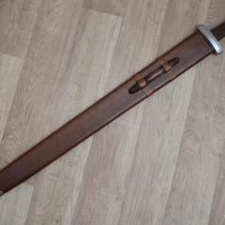 Epée de Frappe Viking forgée avec fourreau cuir de 95 cm