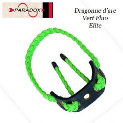 PARADOX Dragonne d'arc tressée avec finition cuir  Vert Fluo Elite