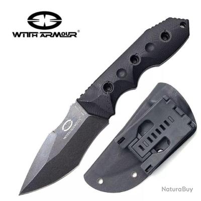 Dague Tactique RH2 - Lame 140 Mm Acier, Manche G10, Étui Kydex, Modèle RH2-SAT-G10-BL