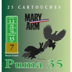 25 CARTOUCHES MARY ARM PUMA 35 CALIBRE 12 PLOMB