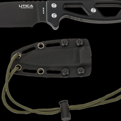 Couteau de Cou Utica Stealth II Neck Lame Carbone 1095 Etui Nylon USA UTK11UTKN2