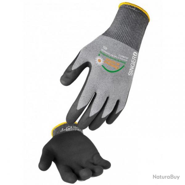 Gants enduits en nitrile avec 4 types d'enduction au choix SINGER SAFETY NYMFIT 8 Paume sans picots