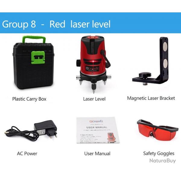Niveau Laser Rotatif 360 Auto Nivelant 5 LIGNES 6 POINTS, Modele: GROUP 8