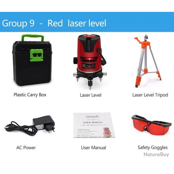 Niveau Laser Rotatif 360 Auto Nivelant 5 LIGNES 6 POINTS, Modele: GROUP 9