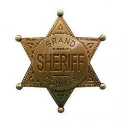 ETOILE DE SHERIFF LAITON 6 BRANCHES AVEC ATTACHE EPINGLE - ET113L