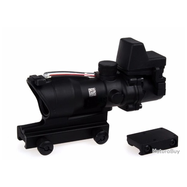 Lunette Chasse Tactique Compacte Viseur Optique fibre Optique 4x32 Porte Avec Mini point Rouge