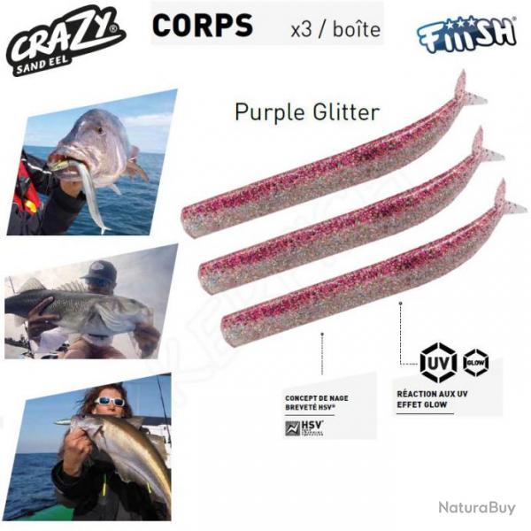 Corps Crazy Sand Eel FIIISH Purple Glitter 180 mm