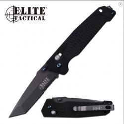 Couteau Elite Tactical Rapid Lock Lame Tanto Acier 8Cr13MoV Manche G10 Clip ET1016TBSO