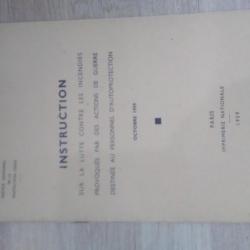 Livre instruction lutte contre incendie provoqués par des actions de guerre Octobre 1959