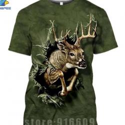!!! LIVRAISON OFFERTE !!! Tee-shirt 3D réaliste chasse pêche réf 425