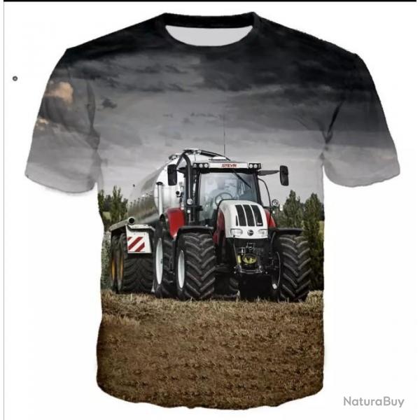!!! LIVRAISON OFFERTE !!! Tee-shirt 3D raliste chasse pche agriculture tracteur rf 512