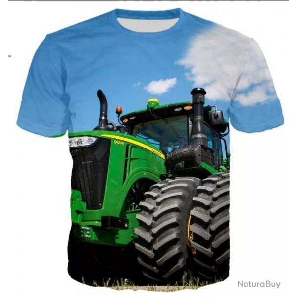 !!! LIVRAISON OFFERTE !!! Tee-shirt 3D raliste chasse pche agriculture tracteur rf 514