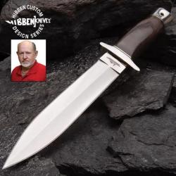 Couteau Dague Hibben avec lame à double tranchant et Etui en Cuir GH5078071