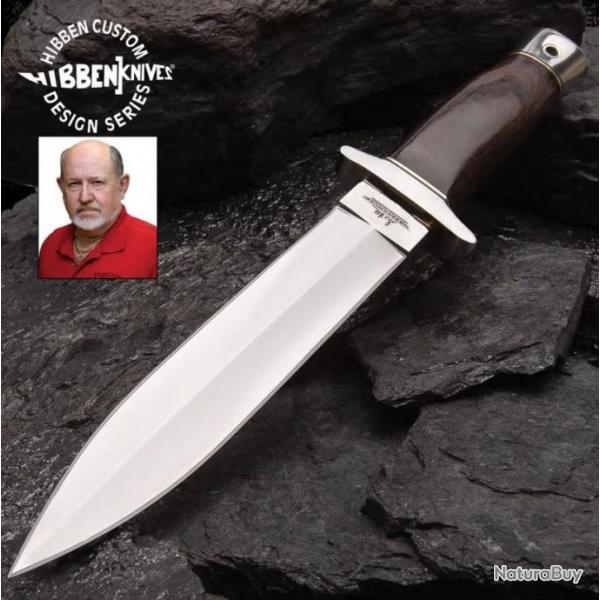 Couteau Dague Hibben avec lame  double tranchant et Etui en Cuir GH5078071