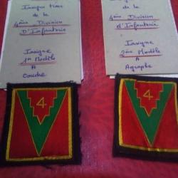 Insigne tissu 4eme division d infanterieDeux modèles
