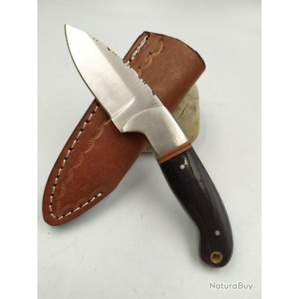 Poignard Bowie Skinner Manche en CORNE avec Etui en Cuir PA3407HN071