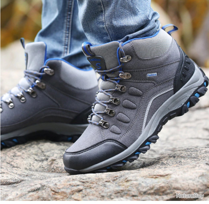 Chaussures femme montantes, randonnée, gris, tailles 39 à 42