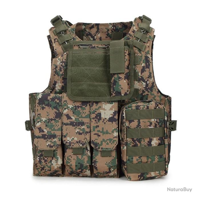 GILET TACTIQUE D'ASSAUT CAMOUFLE FORCES SPECIALES COMMANDOS MARINE - Gilets  tactiques Airsoft (10012200)