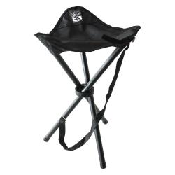 Tabouret pliant camping hauteur 45cm en toile noire, polyester