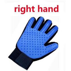 Gant Peigne Silicone Toilettage Chien Chat, Couleur: Bleu Droit