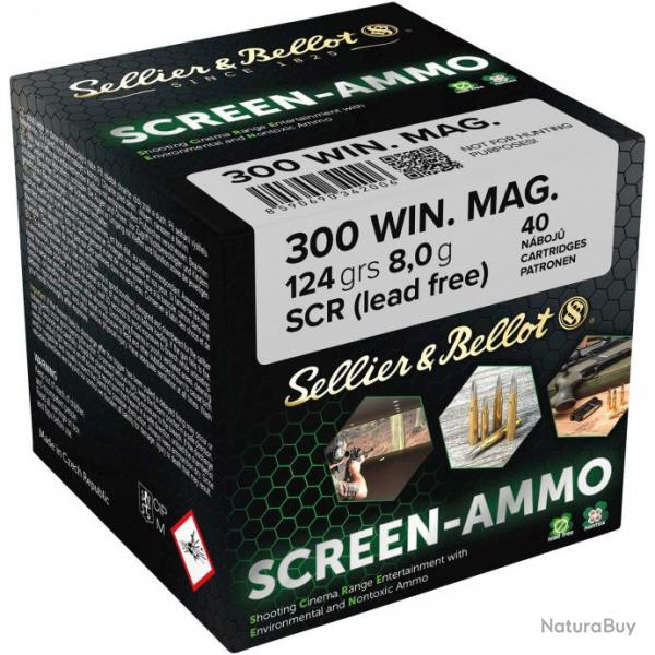 Cartouches cin tir Screen-Ammo .300 Win. Mag. SCR zinc 124 grs. (Calibre: .300 Win. Mag.)