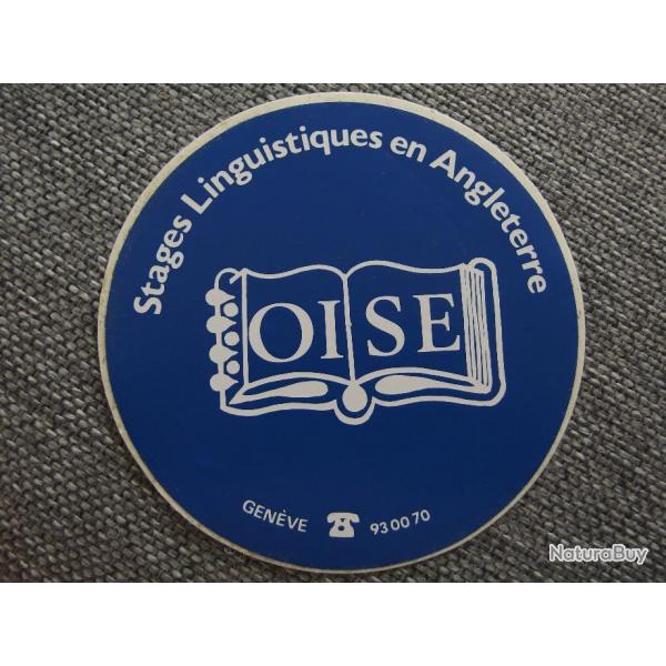 OISE Stages Langues Angleterre autocollant vintage 10 cm