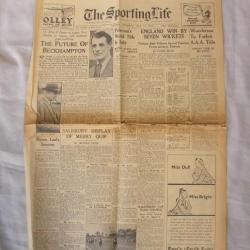 WW2/POSTWAR ANGLETERRE JOURNAL " THE SPORTING LIFE " SPORTIF ANGLAIS DU 10 JUILLET 1947 6 PAGES