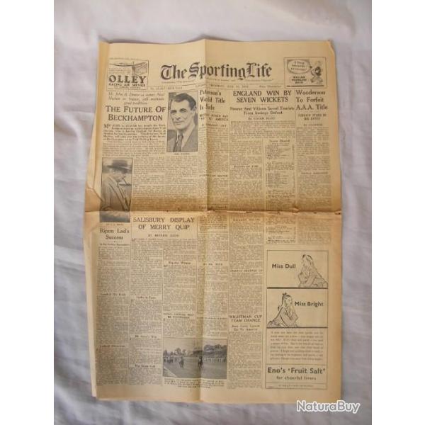 WW2/POSTWAR ANGLETERRE JOURNAL " THE SPORTING LIFE " SPORTIF ANGLAIS DU 10 JUILLET 1947 6 PAGES