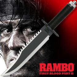 Couteau Rambo II First Blood Part II Standard Edition Acier Inox Manche Paracorde Etui Cuir RB9294