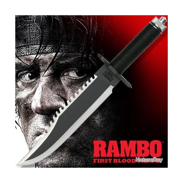 Couteau Rambo II First Blood Part II Standard Edition Acier Inox Manche Paracorde Etui Cuir RB9294