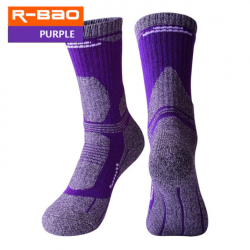 Chaussettes chaudes coton, violet et grise, taille 35/38.