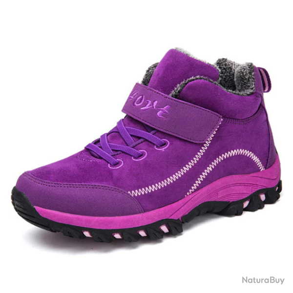 Chaussures fourres, violet, taille du 36 au 41.