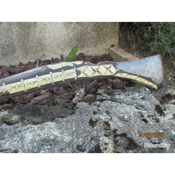 Ancien grand Fusil Moukhala Magreb Maroc  oriental silex