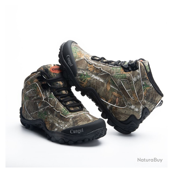 Chaussures randonnes impermables, camo feuilles, tailles 39  45.